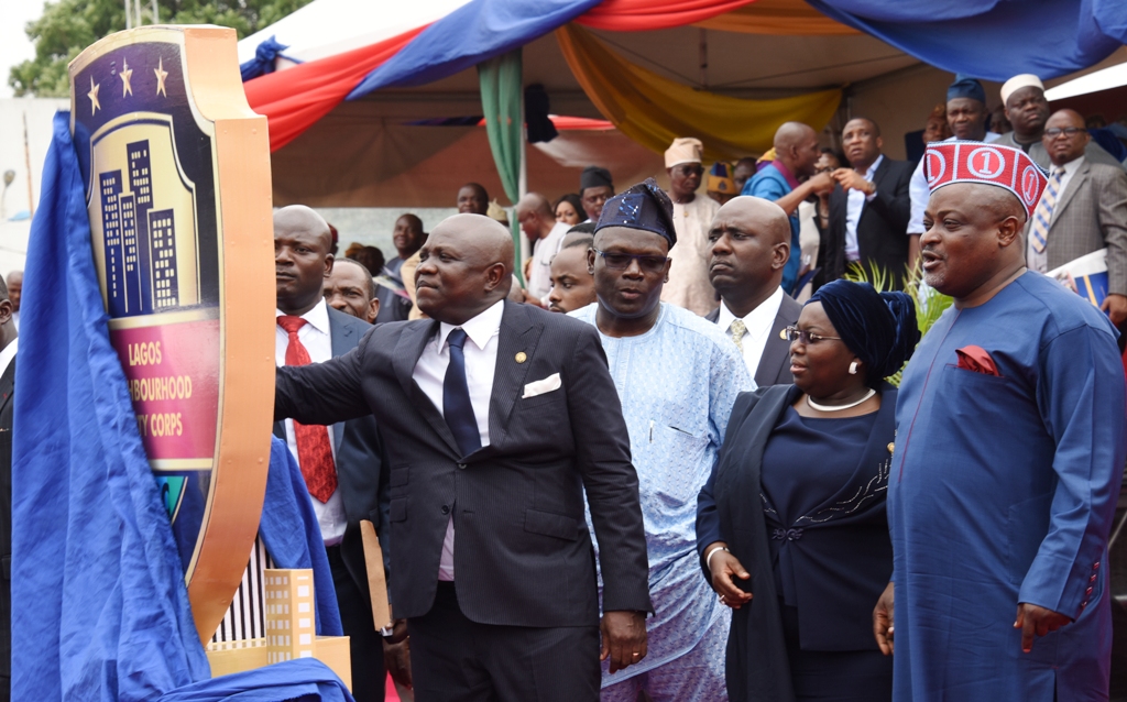 Gov. Ambode Inaugurates Neigbourhood Safety Corps At Agege Mini Stadium, Lagos